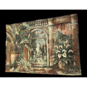 Vtg Elaine Vollherbst Tapestry Wall Hanging Botanical Garden Architectural Read